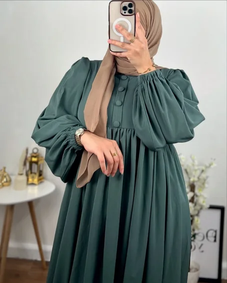 عباية+فولار أبيض