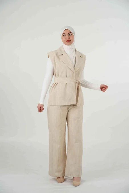 🛍️ Ensemble Lin Élégant 2 Pièces للمحجبات 🌿