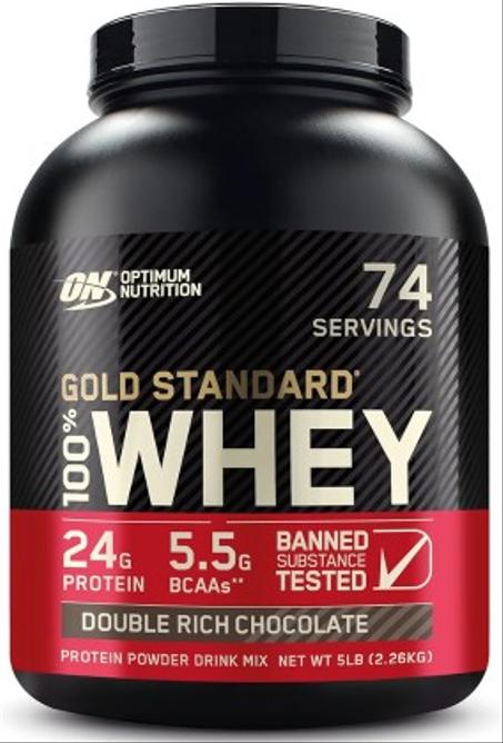 بروتين بودرة جولد ستاندرد 100% من مصل اللبن لدعم العضلات المعزول يعد المصدر الاساسي للبروتين المضاعفة والغنية اوبتيموم نيوتريشن 2.27 جرام عبوة واحدة 74 'بنكهات متعدد'ة