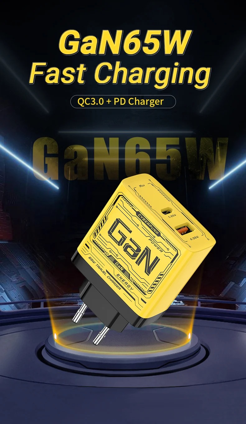 • شاحن USB-C بقوة 120 واط - شاحن سريع GaN مع تقنية PD