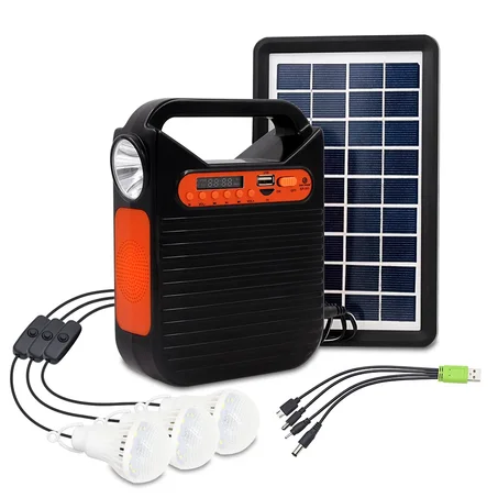 -- 🔊💡 طقم مكبر صوت محمول متعدد الوظائف مع مصابيح وإضاءة شمسية