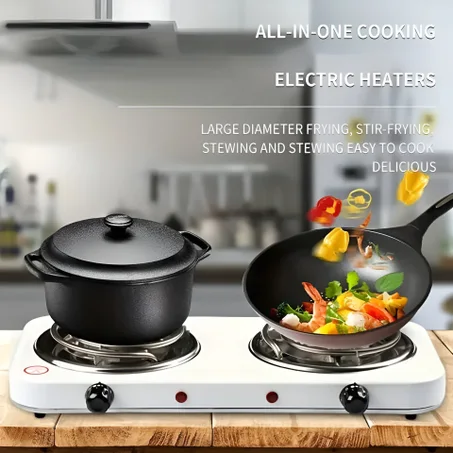 Plaque électrique HOT PLATE 02 foyers 2000W-Blanc