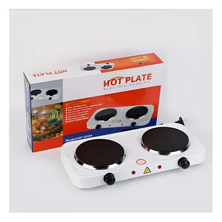 Plaque électrique HOT PLATE 02 foyers 2000W-Blanc