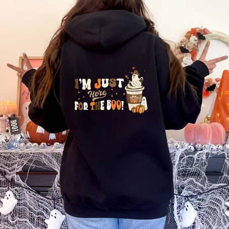 I’m Just Here for the Boo-s – Women’s Halloween Hoodie