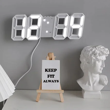 Horloge LED digitale design 3D avec fonction réveil