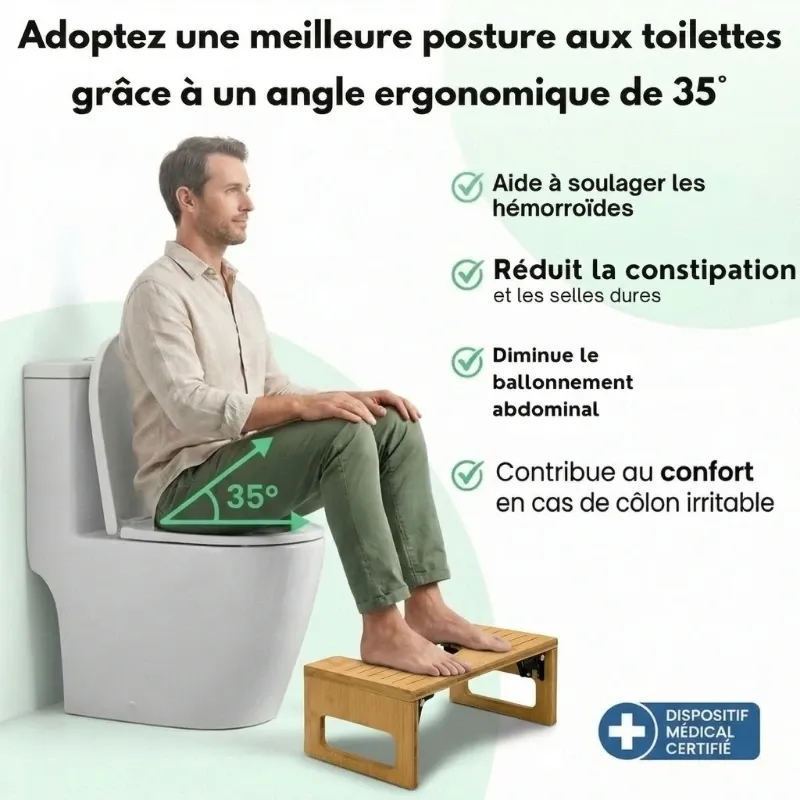 Tabouret de Toilettes en Bambou