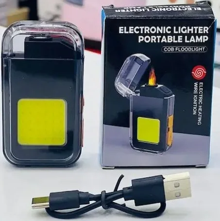 ولاعة كهربائية مزدوجة مع مصباح