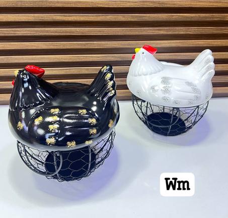 Porte-œufs créatifs en fil de fer en forme de poule
