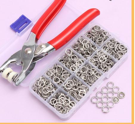 kit d'attache à pression en métal , pince et bouttons pour vêtements