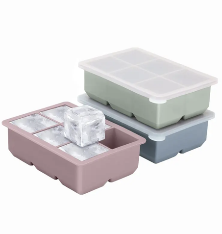 طقم 3 قوالب مكعبات ثلج سيليكون