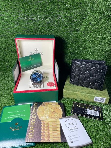 Pack Rolex et porte monnaie Gucci