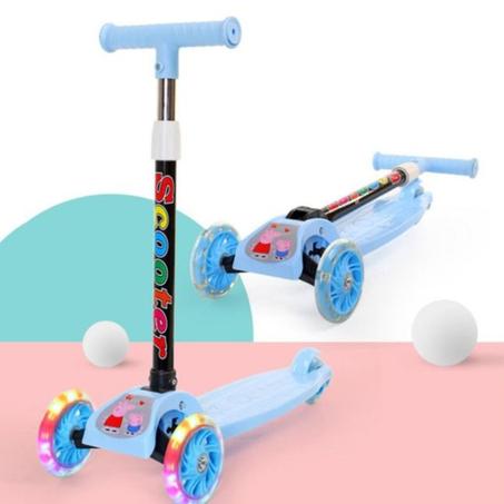 Louna Trottinette Pliable à 3 Roues avec Flash Lumineux_Bleu