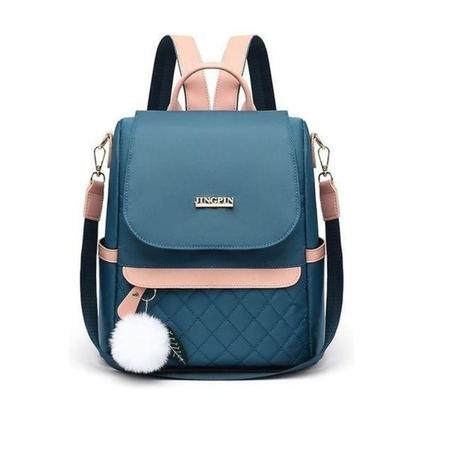 Gukbis Sac à Dos à La Mode Pour Femmes, Sac à Dos De Voyage, Cartable Décoré De Pompons, Antivol - Bleu