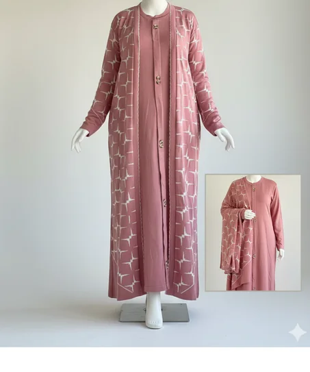 Ensemble 2 Pièces Robe Longue Élégant et Cardigan Tricoté