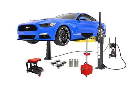 Maxjax m6k portable two-post garage lift – supreme package