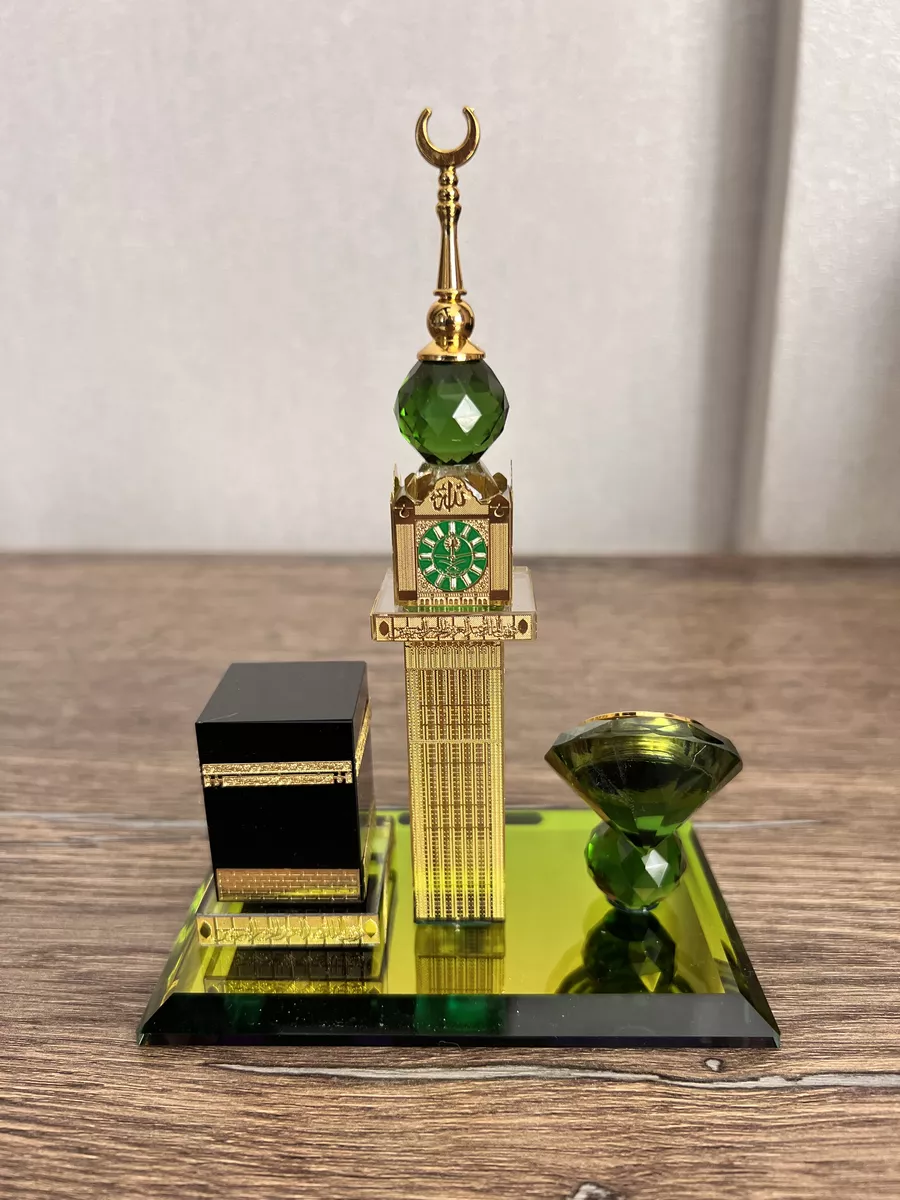 Luxury Crystal Makkah Clock Tower Ornament – تحفة كريستالية فاخرة لبرج الساعة بمكة المكرمة