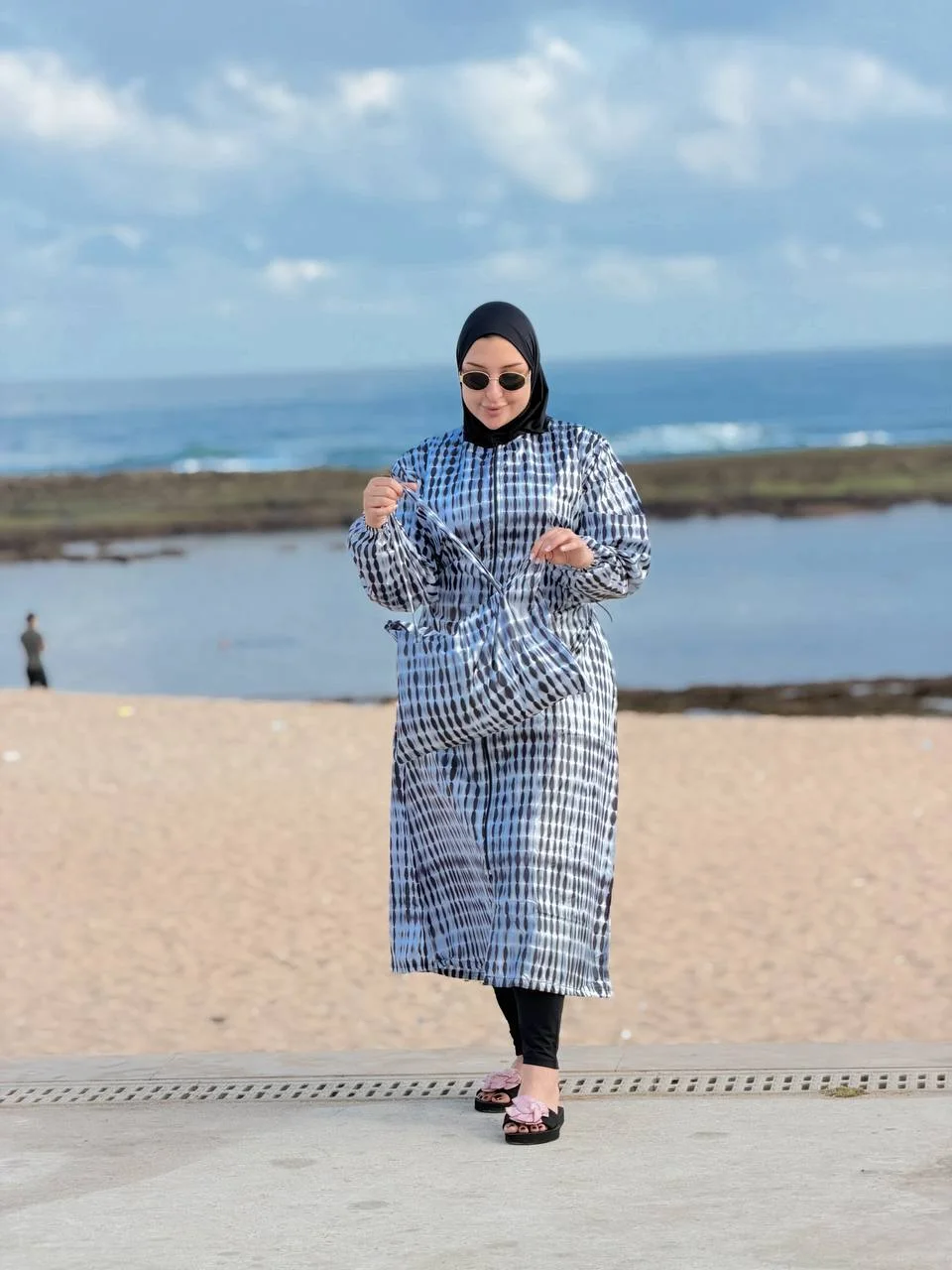 بوركيني المربعات العصري (4 قطع) + صاك صيفي هدية 🎁