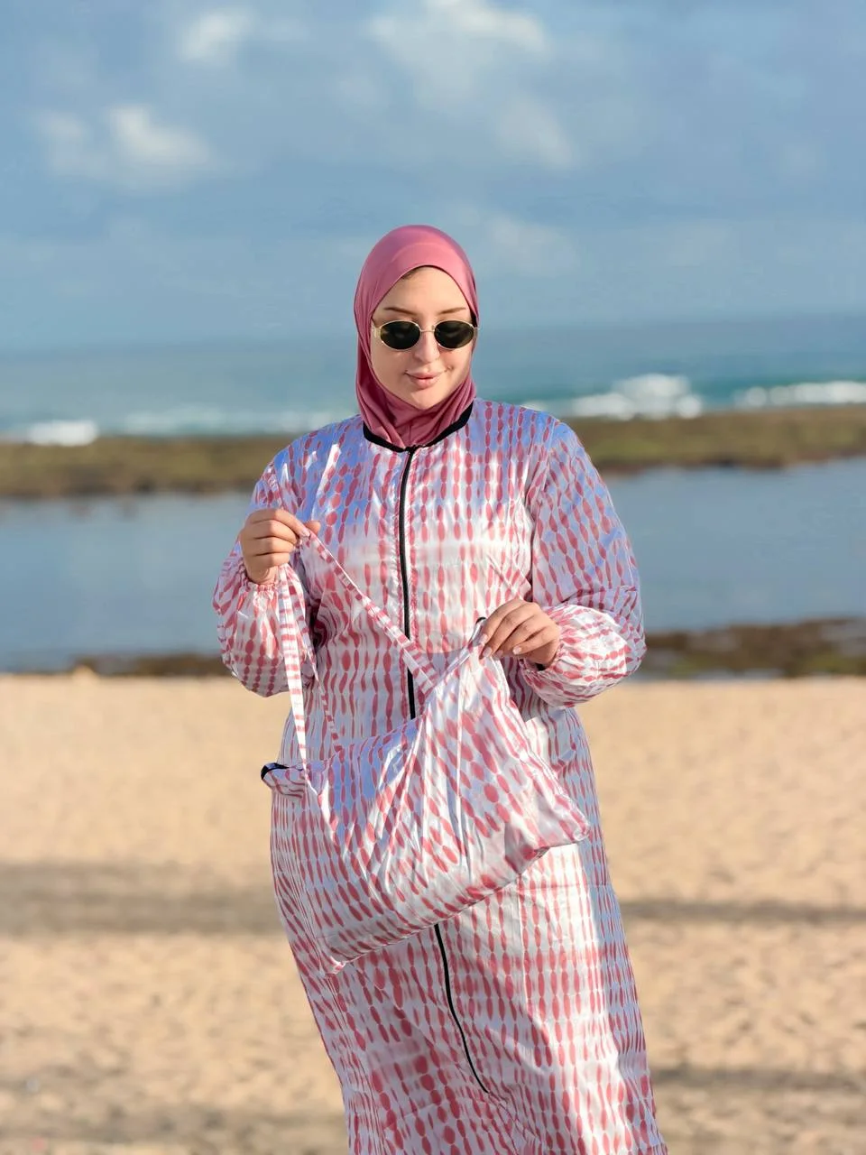 بوركيني المربعات العصري (4 قطع) + صاك صيفي هدية 🎁
