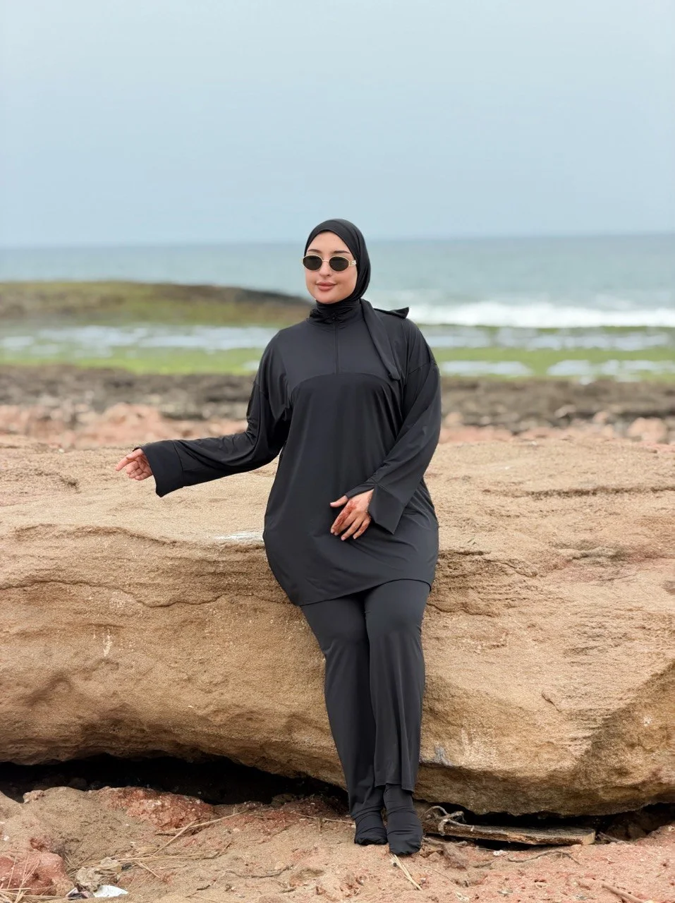البوركيني الملكي الفخم (4 قطع) - أناقة كلاسيكية لا تقاوم ✨