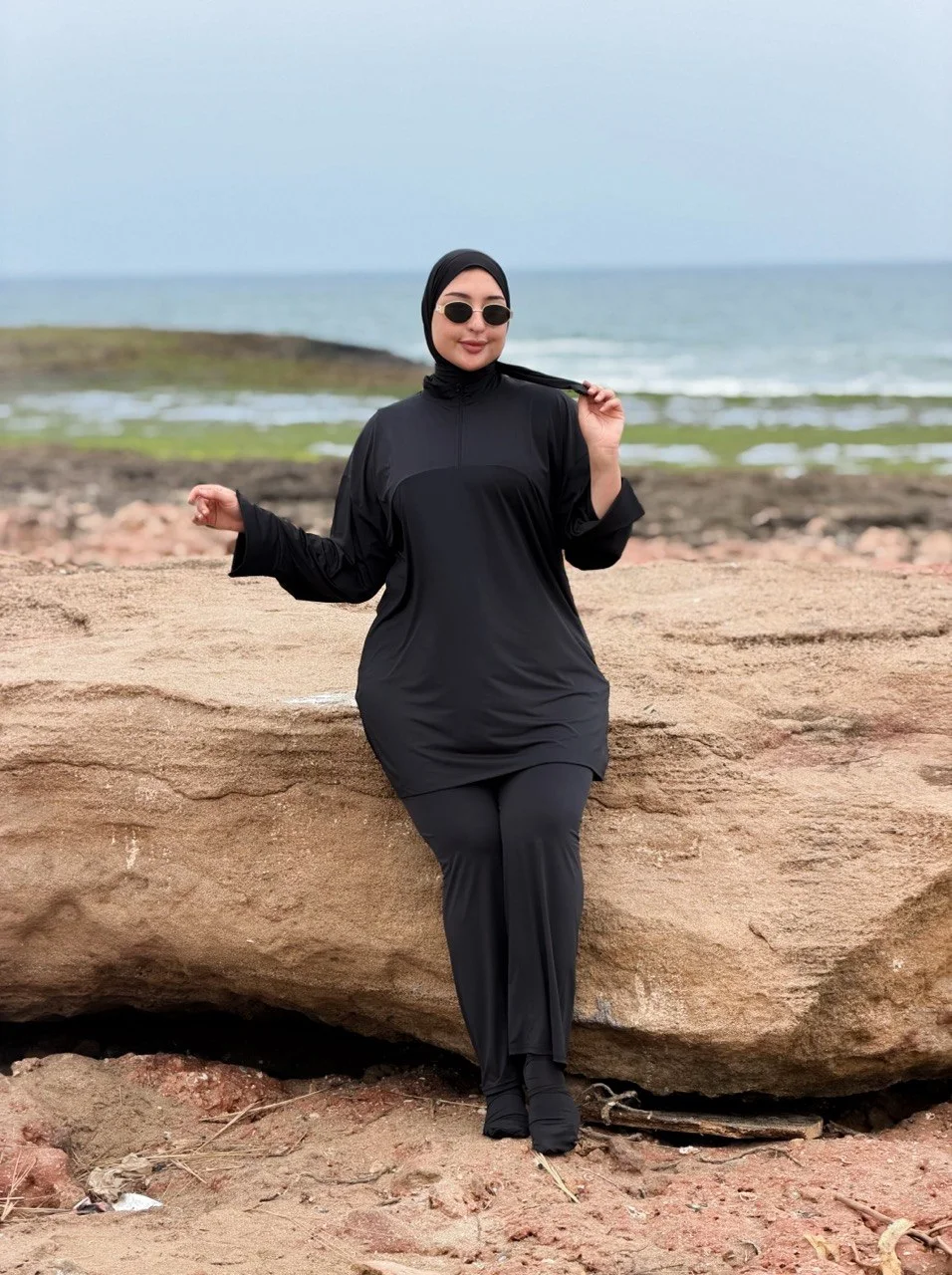 البوركيني الملكي الفخم (4 قطع) - أناقة كلاسيكية لا تقاوم ✨