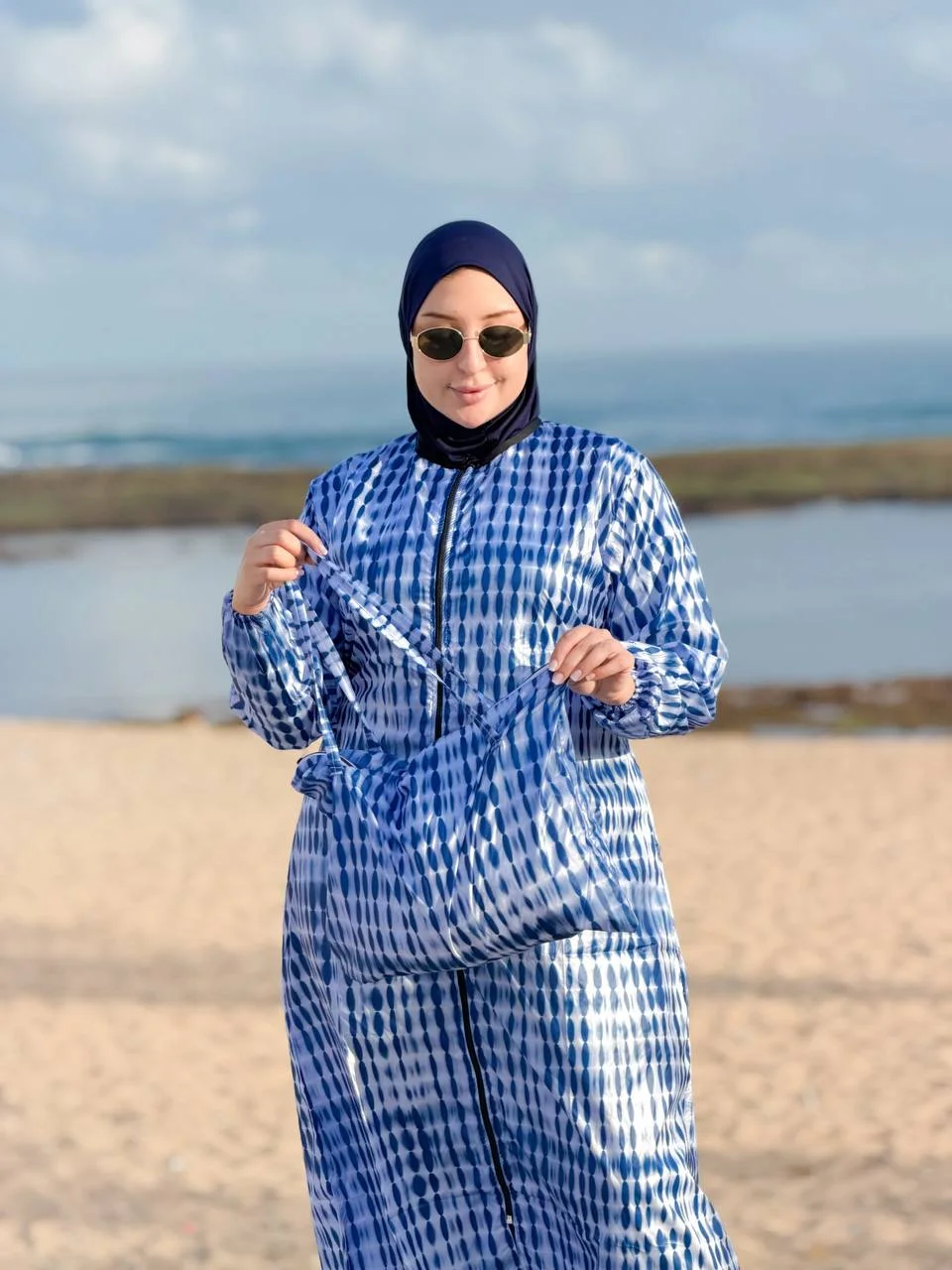 بوركيني المربعات العصري (4 قطع) + صاك صيفي هدية 🎁