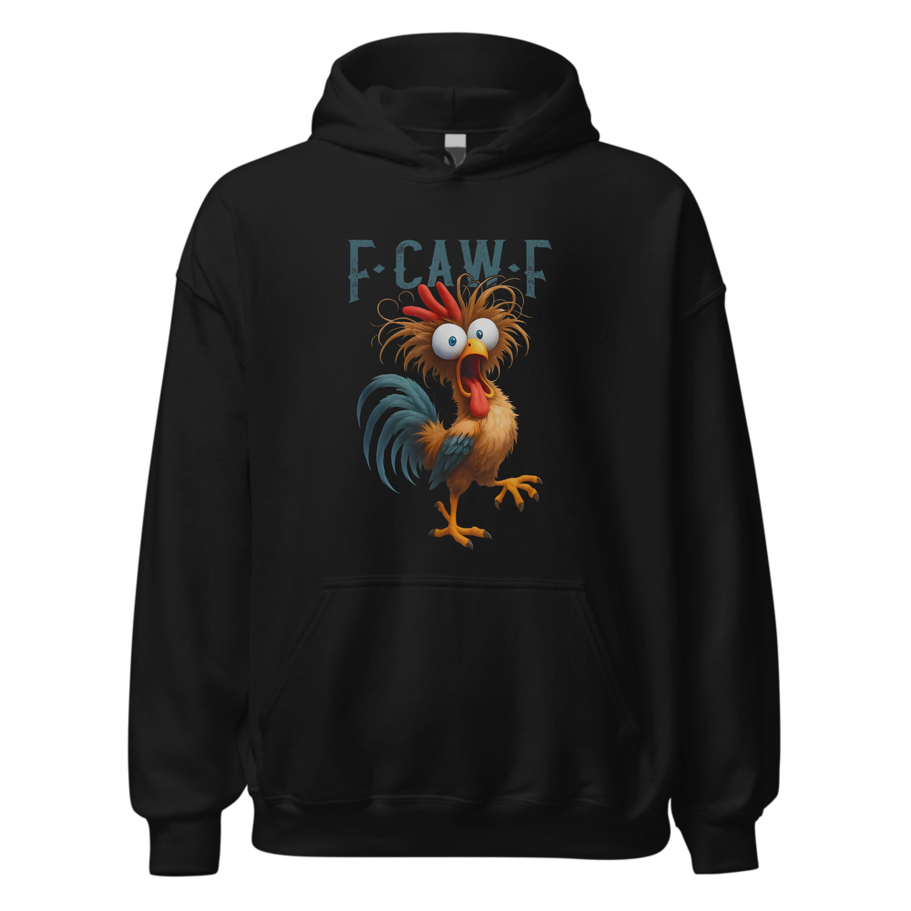Funny F-Caw-F Chicken Hoodie, FCAWF Chicken Hoodie Oversize Streetwear