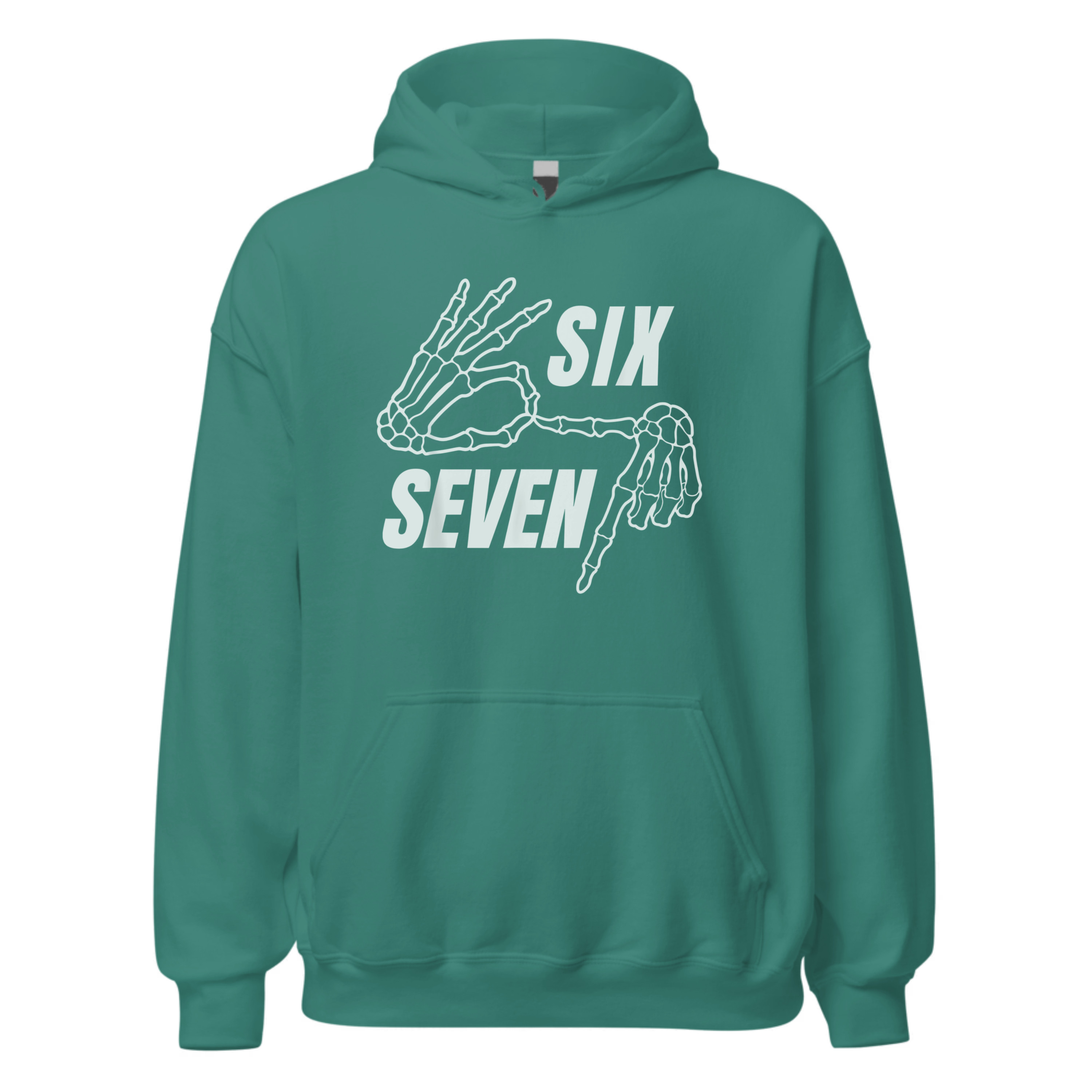 Six Seven 6 7 Meme Funny Skeleton Hands Sign Let's Get Sendy | Hoodie Oversize Streetwear