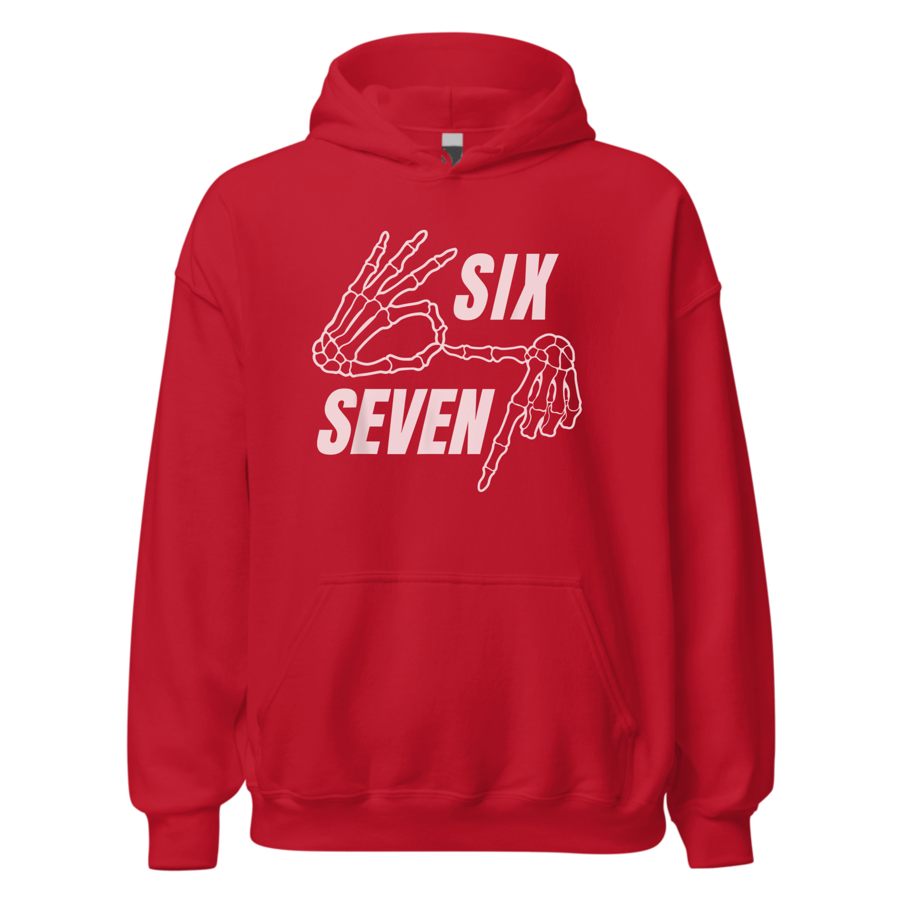 Six Seven 6 7 Meme Funny Skeleton Hands Sign Let's Get Sendy | Hoodie Oversize Streetwear