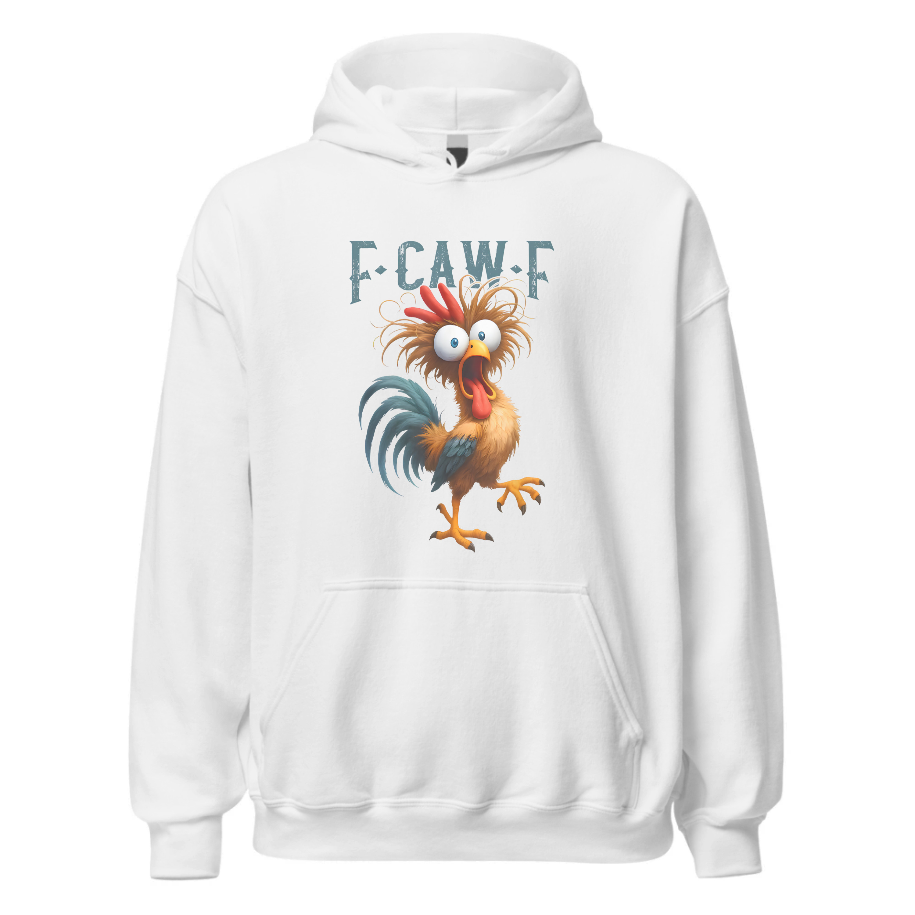 Funny F-Caw-F Chicken Hoodie, FCAWF Chicken Hoodie Oversize Streetwear