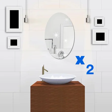 مرآة لاصقة في الحائط (حزمة متكونة من مرآتين)