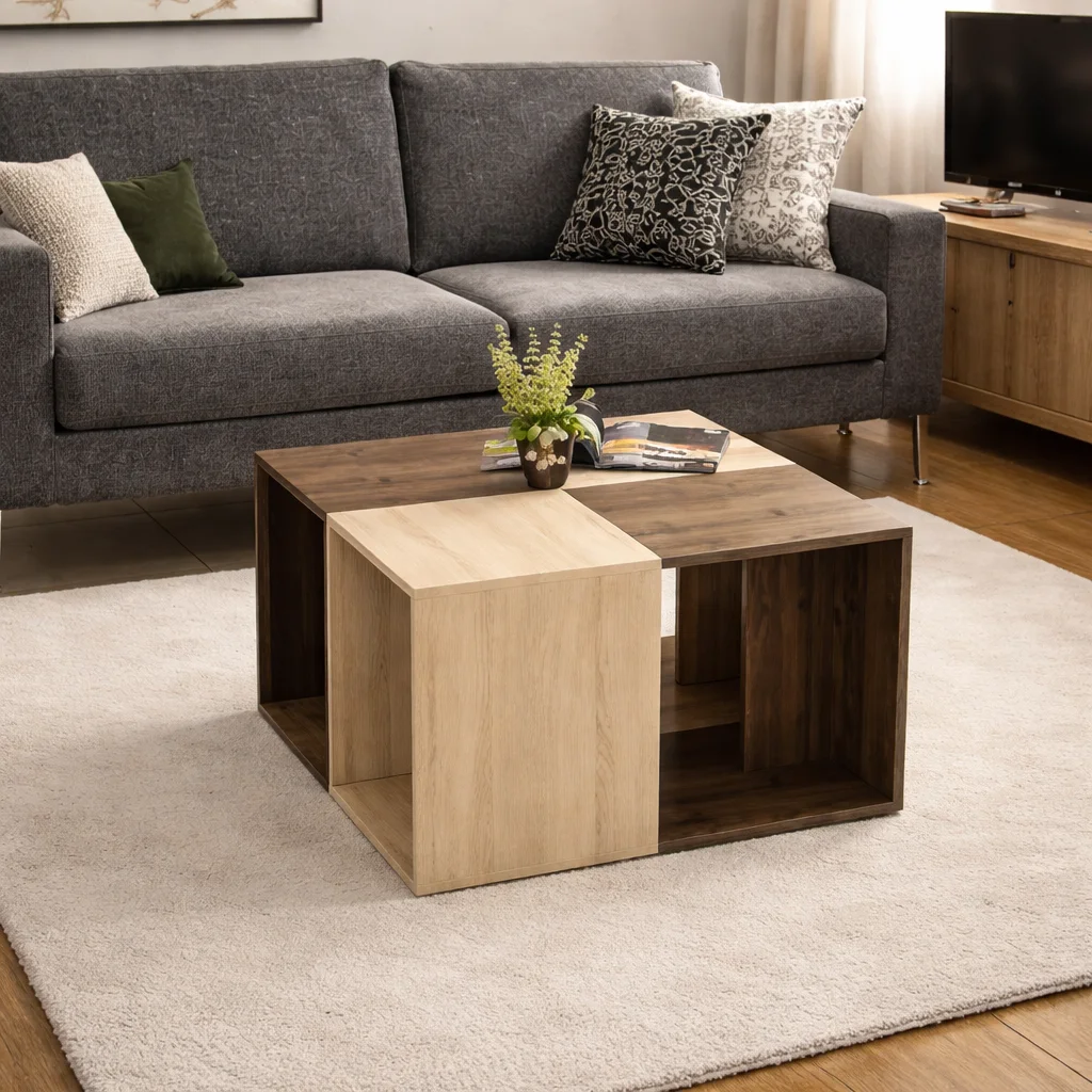 مجموعه طاولات بشكل طويله واحده