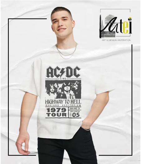 T-shirt " AC DC  " Over Size ref 0018