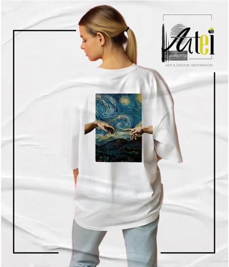 T-shirt  " Starry night " Over Size ref 0078