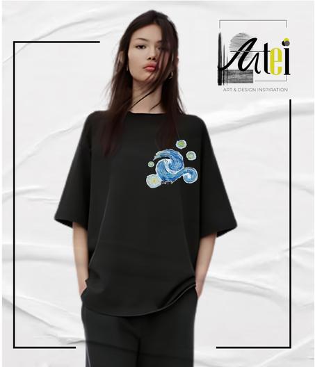 T-shirt  " Starry night " Over Size ref 0079