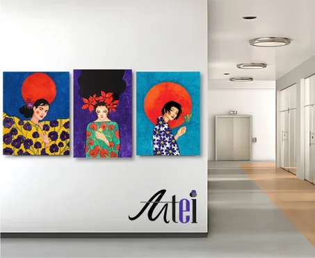 Serie de 3 tableaux en toile ref tab0016