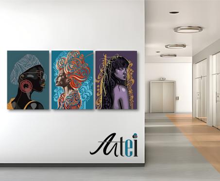 Serie de 3 tableaux en toile ref tab0015