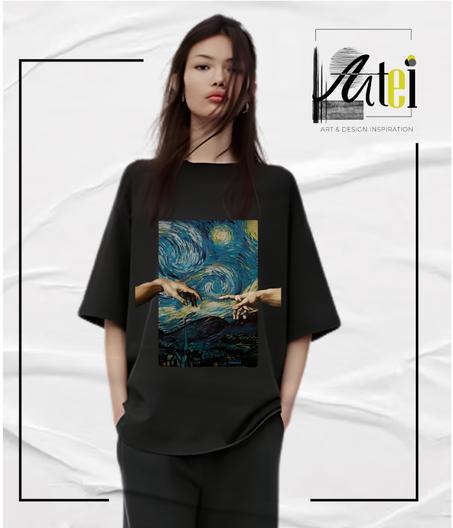 T-shirt  " Starry night " Over Size ref 0077