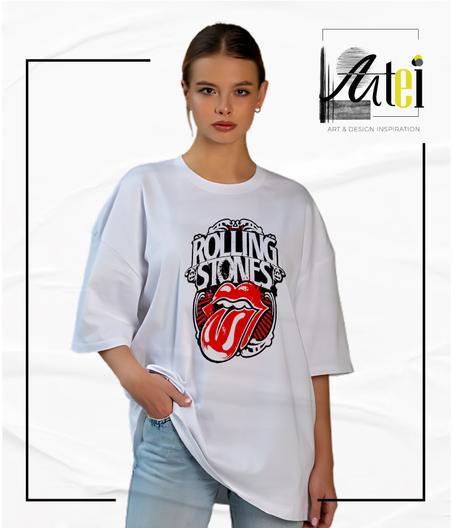 T-shirt " Rolling stones  " Over Size ref 0084