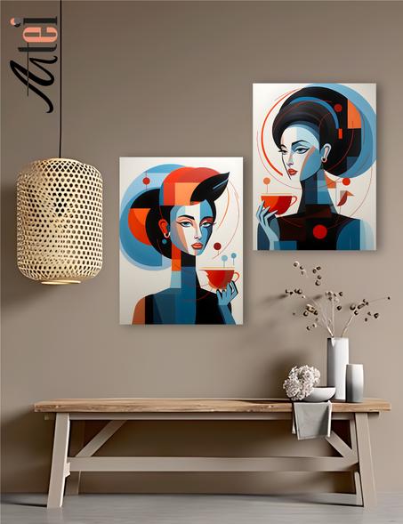 Serie de 2 tableaux en toile ref tab0038