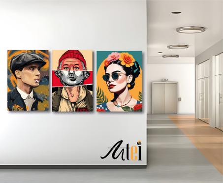 Serie de 3 tableaux en toile ref tab0010