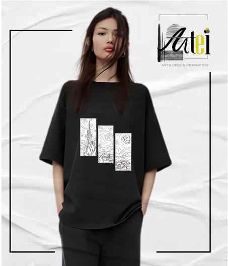 T-shirt  " Starry night " Over Size ref 0072