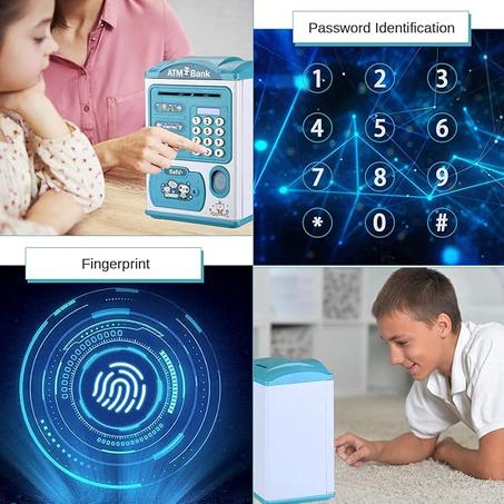 حصالة إلكترونية بكلمة سر وسحب تلقائي، هدية مثالية لتعليم الأطفال الادخار بأمان