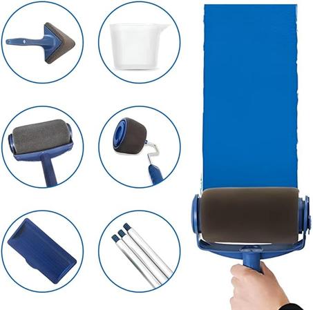 مجموعة بكرات الطلاء 9 قطع، مجموعة فرش طلاء احترافية