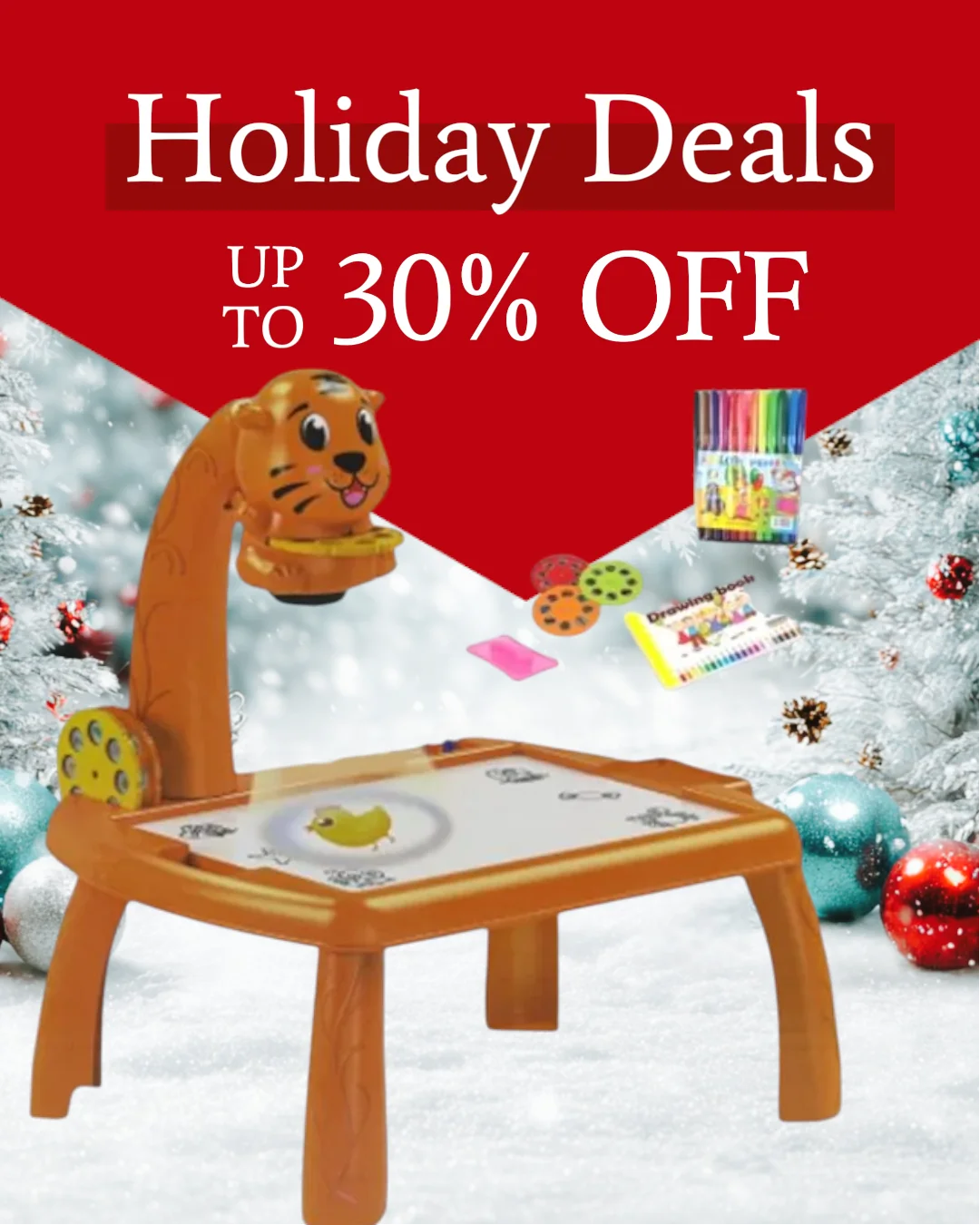 طاولة رسم للأطفال مزودة بجهاز عرض LED