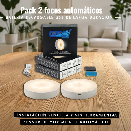 Foco LED recargable con sensor de movimiento