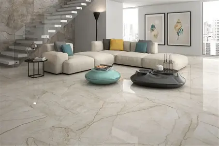Marble look floor tiles