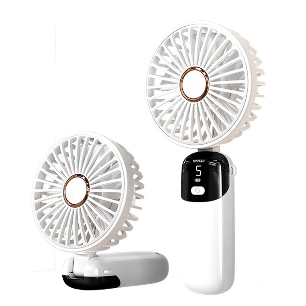 Mini ventilateur avec afficheur niveau batterie et 5 vitesse