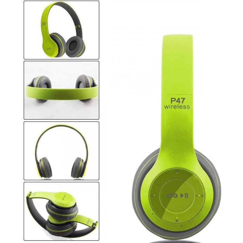 Casque Stéréo MP3 Sans Fil P47 Bluetooth – Vert
