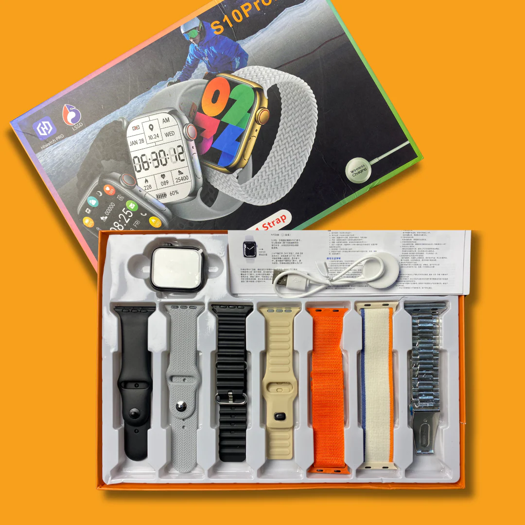 S10 PRO Max 7 in 1 Smart Watch with 7 Straps