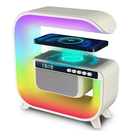 XM-G3 3 in 1 Bluetooth Speaker with LED Lamp and Wireless Charger